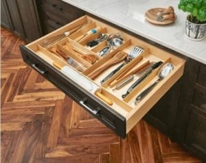 Cabinets Tacoma WA with drawer organizer tray