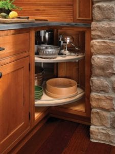 Tacoma WA Cabinets with lazy susan by Medallion Cabinetry