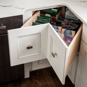 Tacoma WA Cabinets with corner drawer organizer by Medallion Cabinetry